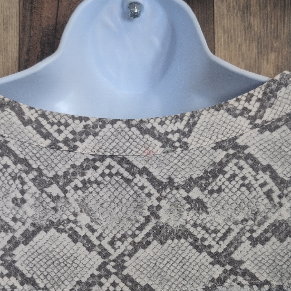 Talbots Plus Gray/White Snake Print Button Down B… - image 6